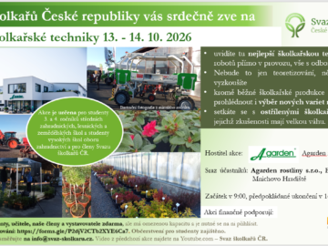 Dny školkařské techniky: 13. – 14. 10. 2026