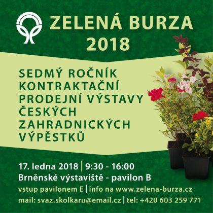 Zelená burza 2018 – ohlednutí za letošním ročníkem výstavy / fotogalerie / Banner ZELENA BURZA 2018 1042x1042_300dpi